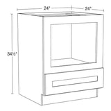 Home Decorators Collection Newport 24 in. W x 24 in. D x 34.5 in. H Assembled Plywood Microwave Base Kitchen Cabinet in Blended Cream with Soft