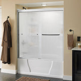 Simplicity 60 in. x 58-1/8 in. Semi-Frameless Traditional Sliding Bathtub Door in Chrome with Transition Glass - Super Arbor