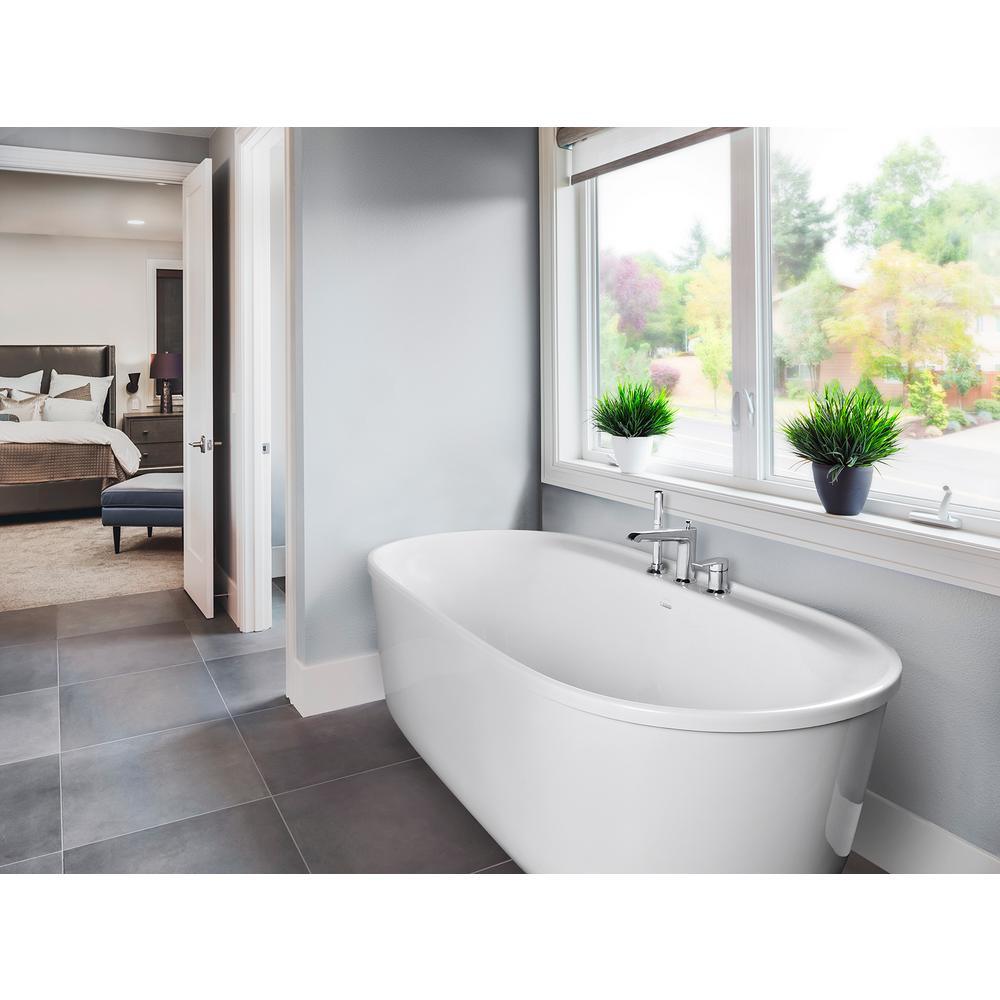 Spectacle 65.75 in. Acrylic Flatbottom Bathtub in White - Super Arbor