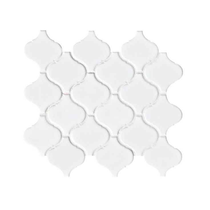 MSI Retro Bianco Arabesque 10.63 in. x 8.84 in. x 6mm Matte Porcelain Mesh-Mounted Mosaic Tile (10.95 sq. ft. / case)
