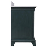 Strousse 37 in. W x 22 in. D Vanity in Distressed Blue Fog with Engineered Stone Top in Ice Diamond with White Sink - Super Arbor