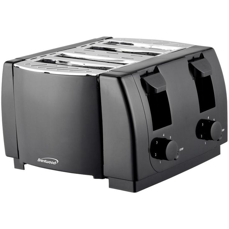 4-Slice Black Toaster with Cool-Touch Exterior