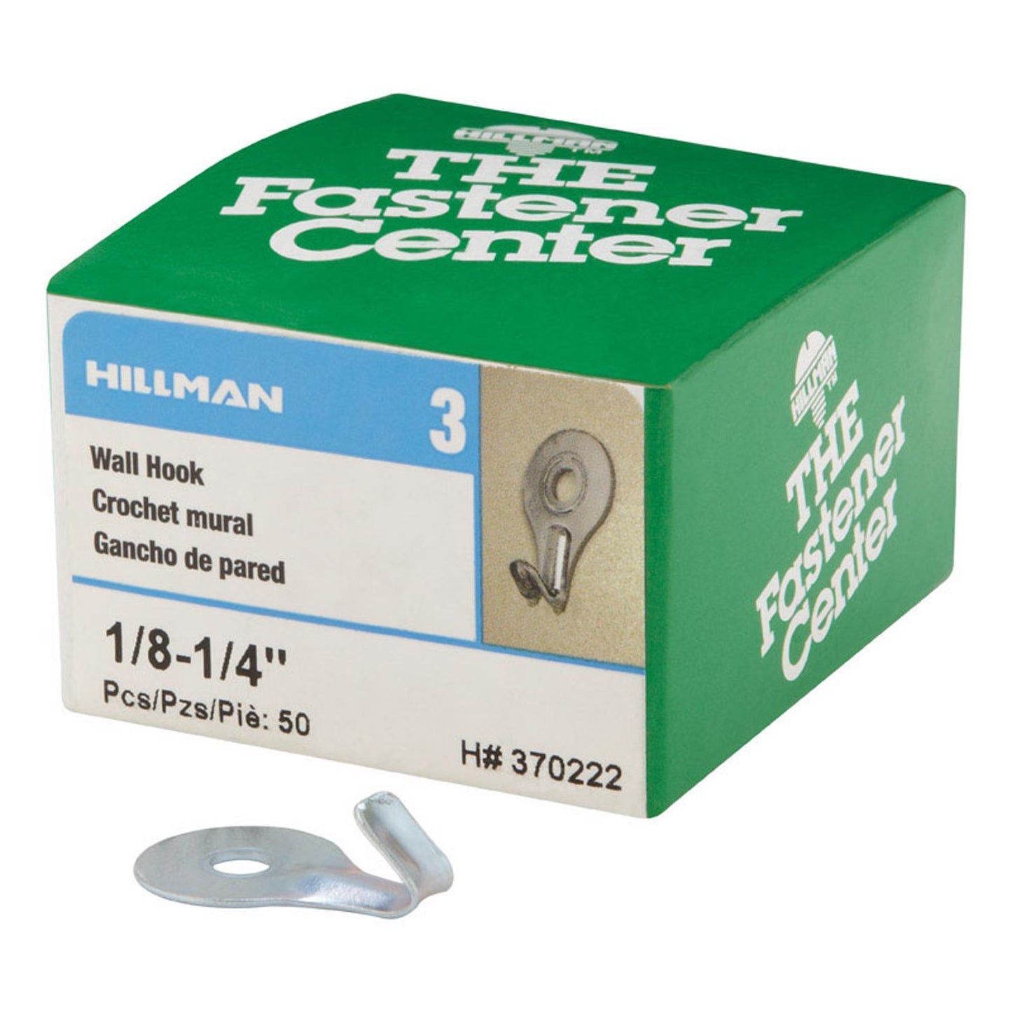 Hillman Steel Zinc Silver Classic Utility Hooks, 5 lb Capacity, 50-Pack