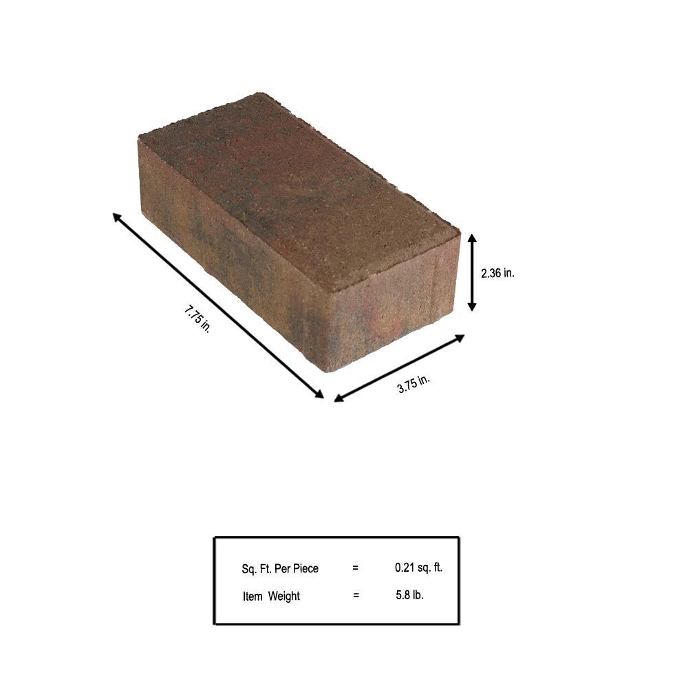 8 in. L x 4 in. W x 2.25 in. H 60mm Victorian Blend Concrete Holland Pavers Pallet (540-Piece/120 sq. ft./Pallet) - Super Arbor