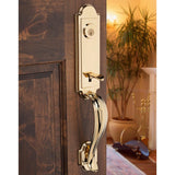 Prestige Avendale Single Cylinder Lifetime Polished Brass Door Handleset & Arch Rose Tobin Door Lever feat SmartKey - Super Arbor