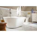 Colton 63 in. Center Drain Freestanding Bathtub in Glossy White - Super Arbor