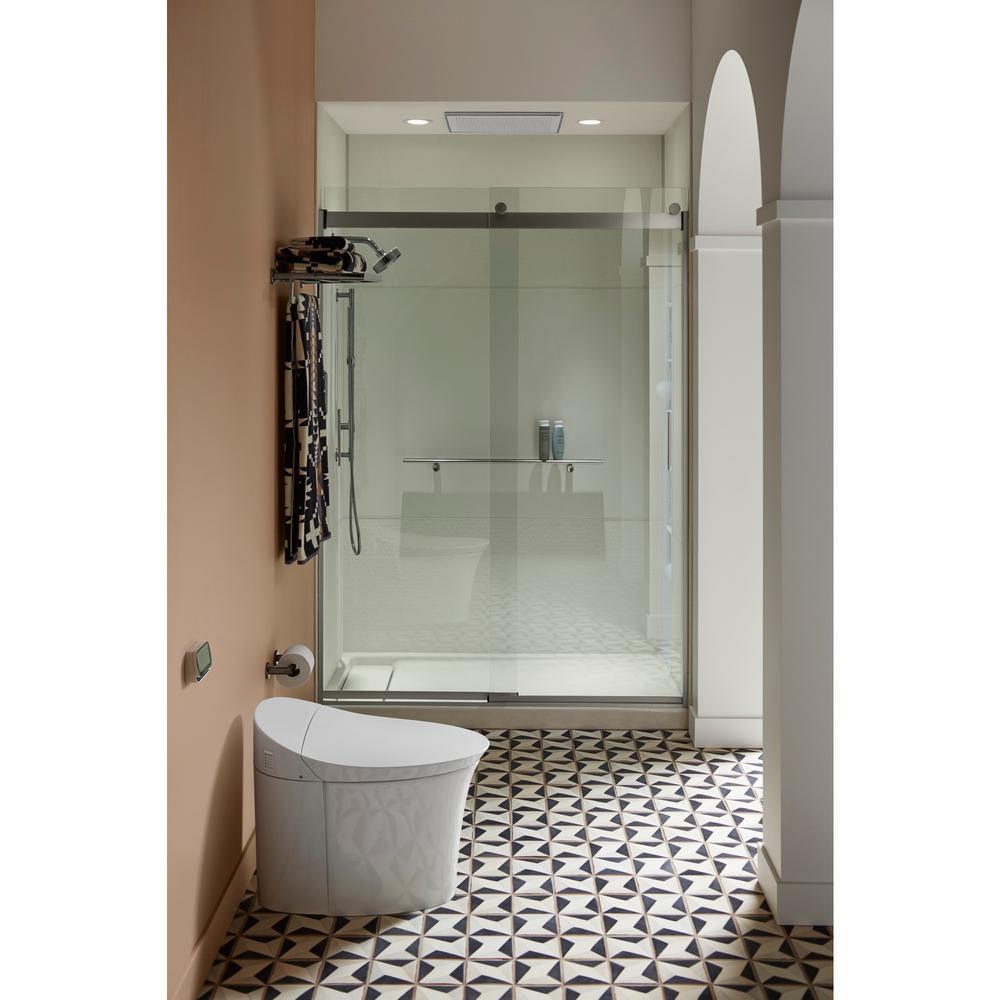 Real Rain 1-Spray 19 in. Single Ceiling Mount Waterfall Fixed Shower Head in White - Super Arbor
