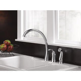 Delta Pilar Waterfall Chrome 1-Handle Deck-Mount High-Arc Handle Kitchen Faucet