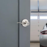 Tustin Satin Nickel Entry Door Lever featuring SmartKey Security - Super Arbor