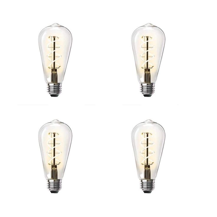 Feit Electric 60-Watt Equivalent ST19 Dimmable Clear Glass Vintage Edison LED Light Bulb with Spiral Filament Warm White (4-Pack)