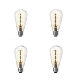 Feit Electric 60-Watt Equivalent ST19 Dimmable Clear Glass Vintage Edison LED Light Bulb with Spiral Filament Warm White (4-Pack)
