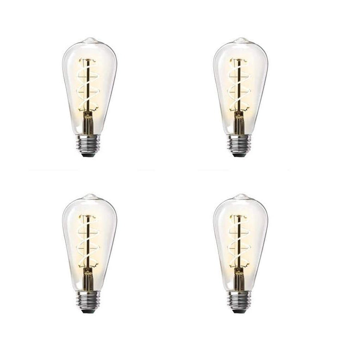 Feit Electric 60-Watt Equivalent ST19 Dimmable Clear Glass Vintage Edison LED Light Bulb with Spiral Filament Warm White (4-Pack)
