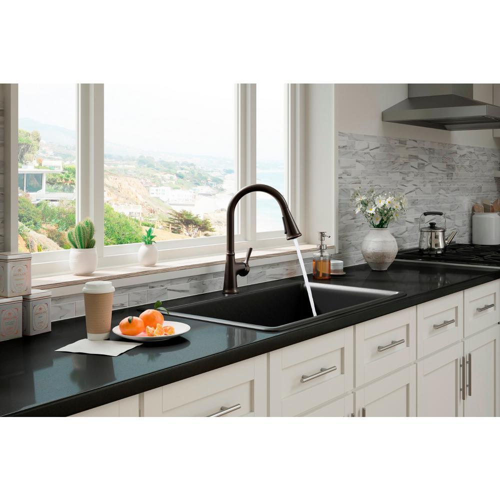 Tyne Single-Handle Pull-Down Sprayer Kitchen Faucet in Oil-Rubbed Bronze - Super Arbor