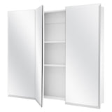 36-3/8 in. W x 30-3/16 in. H Frameless Surface-Mount Tri-View Bathroom Medicine Cabinet - Super Arbor