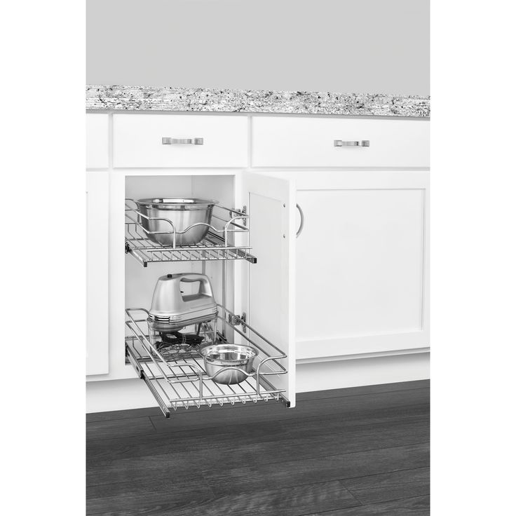 Rev-A-Shelf 11.75-in W x 19-in H 2-Tier Pull Out Metal Soft Close Basket