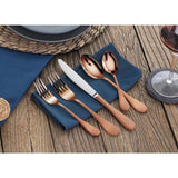 Rain 18/10 Stainless Steel Flatware 20-Piece Set, Antique Copper Finished, Service for 4