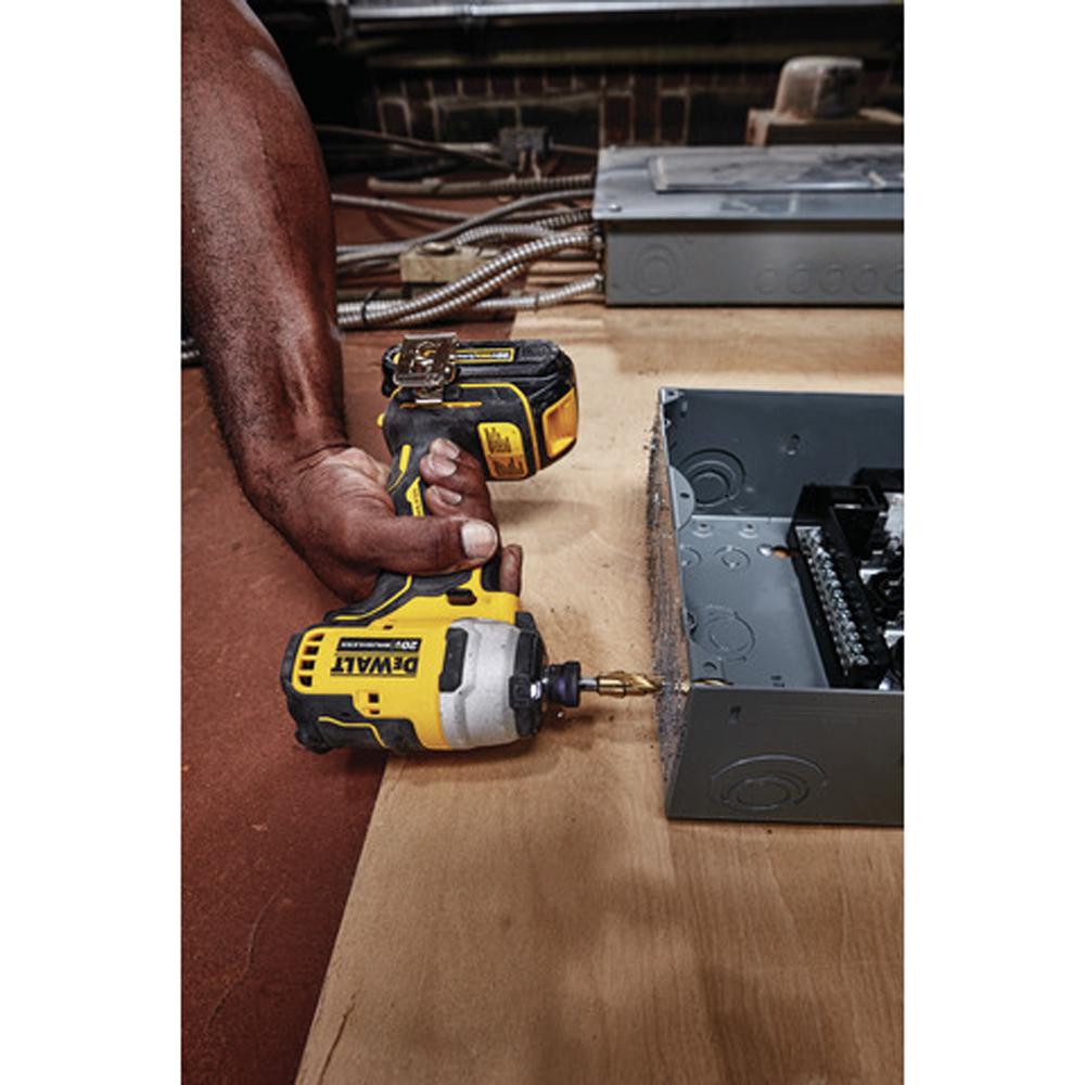 ATOMIC 20-Volt MAX Lithium-Ion Brushless Cordless Compact 1/4 in. Impact Driver with 2 Batteries 1.3 Ah Charger and Bag