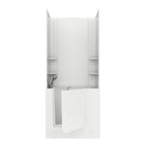 Rampart Nova Heated 5 ft. Walk-in Whirlpool and Air Bathtub with Flat Easy Up Adhesive Wall Surround in White - Super Arbor