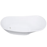 63 in. Acrylic Reversible Drain Oval Slipper Flatbottom Freestanding Bathtub in White - Super Arbor