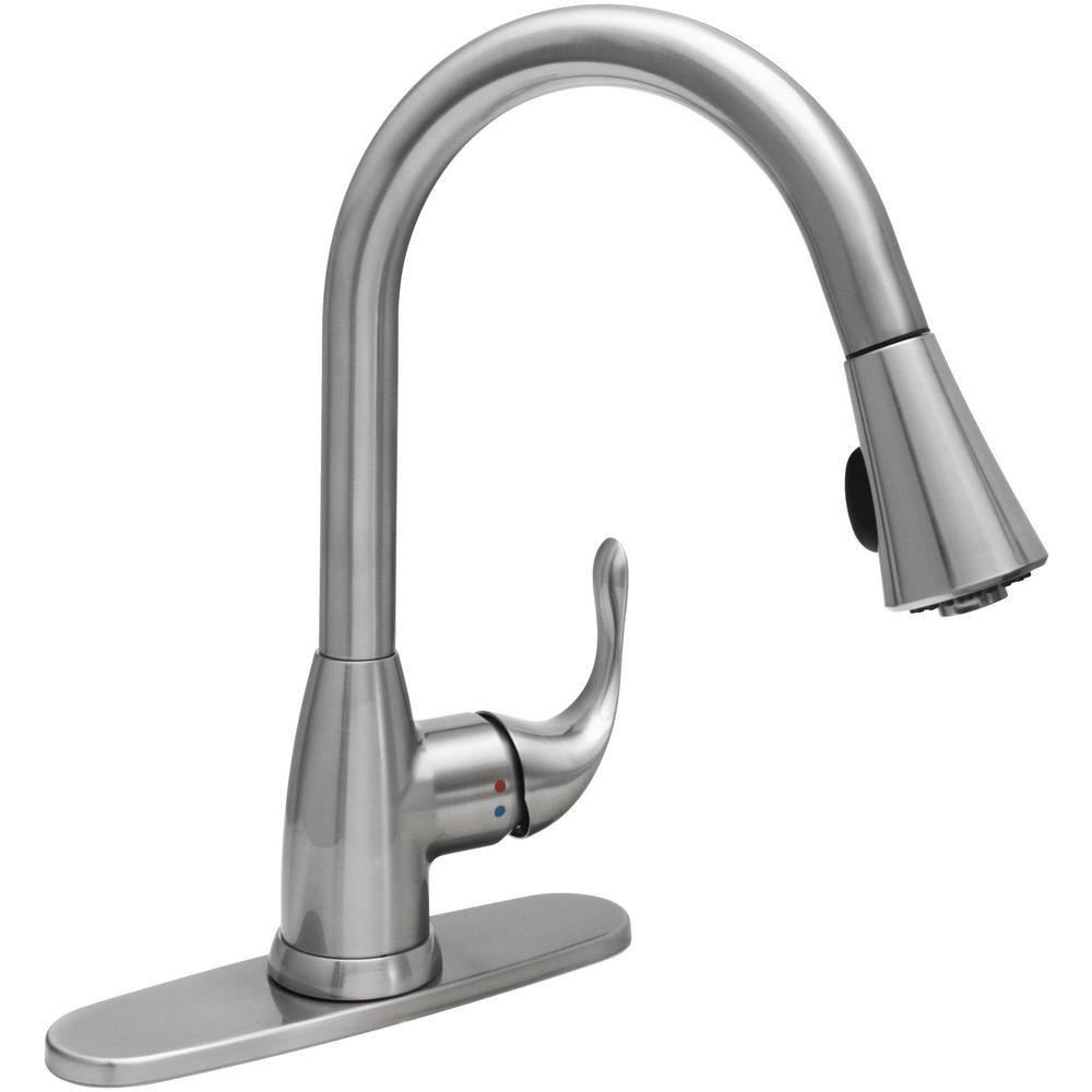 Market Single-Handle Pull-Down Sprayer Kitchen Faucet in Chrome - Super Arbor