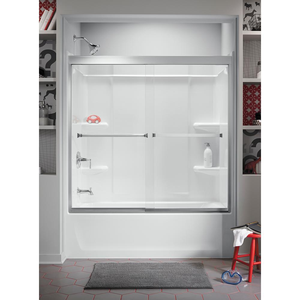 Ensemble Alcove 60 in. x 30 in. x 55 in. Fixed 3-Piece Direct-to-Stud Tub Surround in White - Super Arbor