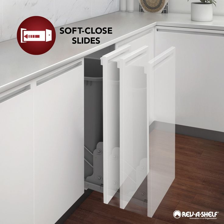 Rev-A-Shelf 35-Quart Plastic Soft Close Pull Out Trash Can