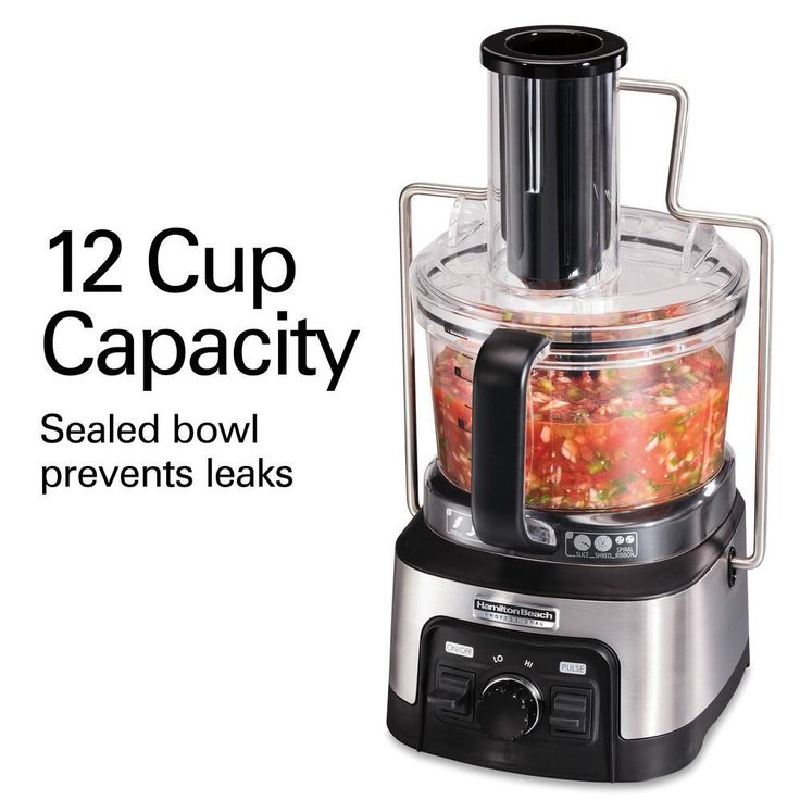 Stack n Snap 12-Cup 3-Speed Stainless Steel Food Processor with Spiralizer