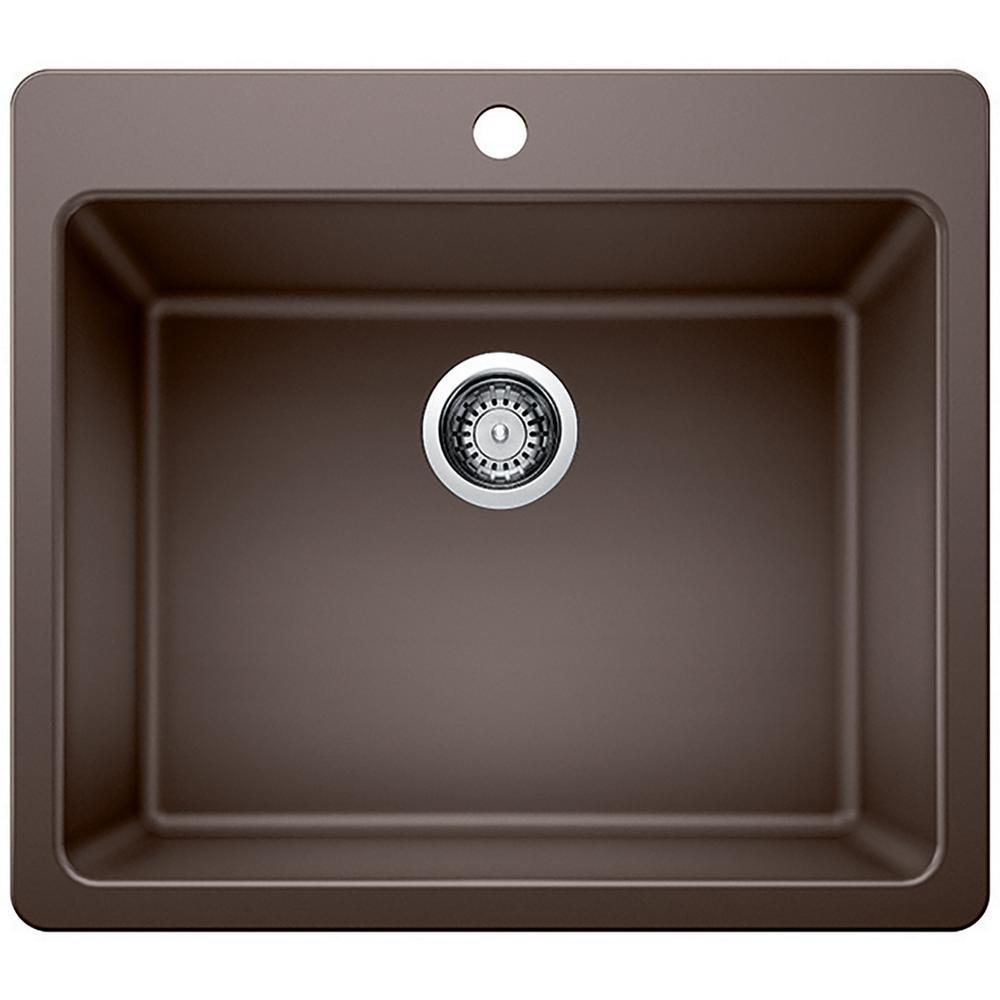 Glacier Bay Drop-in/Undermount Granite Composite 33 in. Single Bowl Kitchen Sink in White - Super Arbor