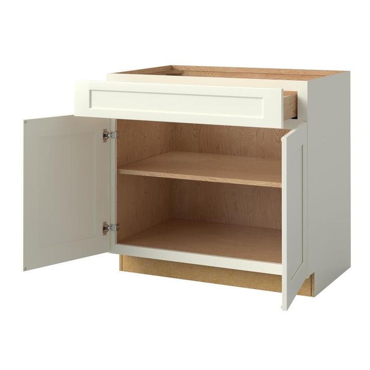 allen + roth Aveley 36-in W x 34.5-in H x 24-in D Linen Maple Door and Drawer Base Semi-Custom Cabinet