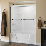 Crestfield 60 in. x 58-1/8 in. Traditional Semi-Frameless Sliding Bathtub Door in Bronze and 1/4 in. (6mm) Clear Glass - Super Arbor