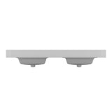61 in. W x 22 in. D Quartz Double Basin Vanity Top in Snow White with White Basins - Super Arbor