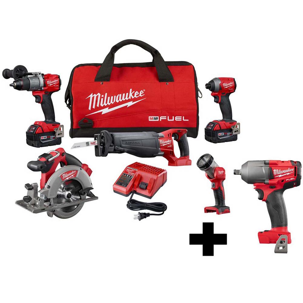 M18 FUEL 18-Volt Lithium-Ion Brushless Cordless Hammer Drill and Impact Driver Combo Kit (2-Tool) with Two 5Ah Batteries
