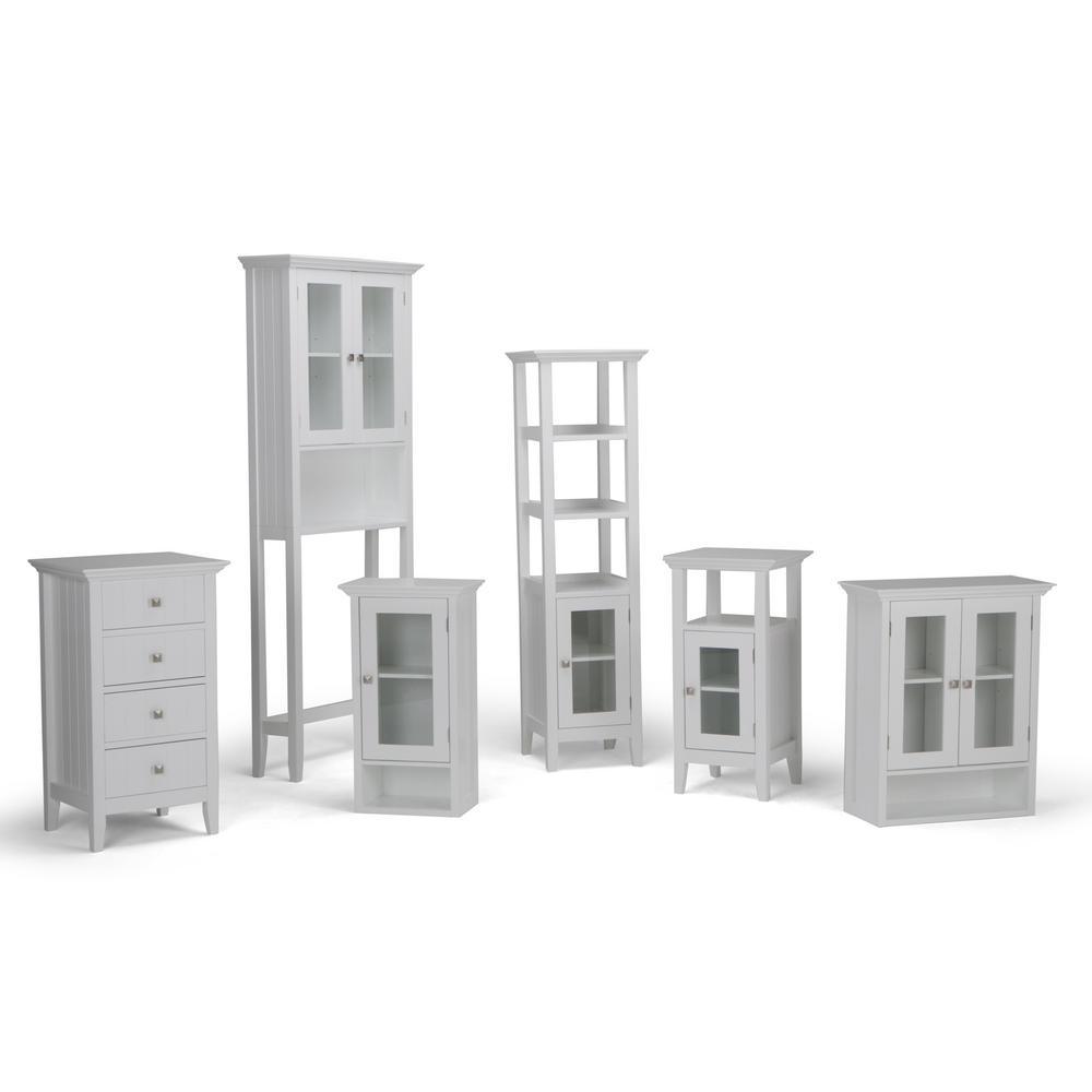 Acadian 18.1 W x 32.1 in. H 4-Drawer Floor Storage Bath Cabinet in Pure White - Super Arbor