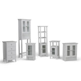 Acadian 18.1 W x 32.1 in. H 4-Drawer Floor Storage Bath Cabinet in Pure White - Super Arbor