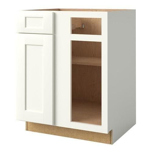 allen + roth Aveley 27-in W x 34.5-in H x 24-in D Linen Maple Blind Door and Drawer Base Semi-Custom Cabinet