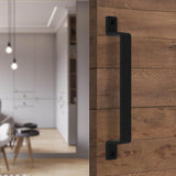 10 in. Black Steel Sliding Barn Door Handle - Super Arbor