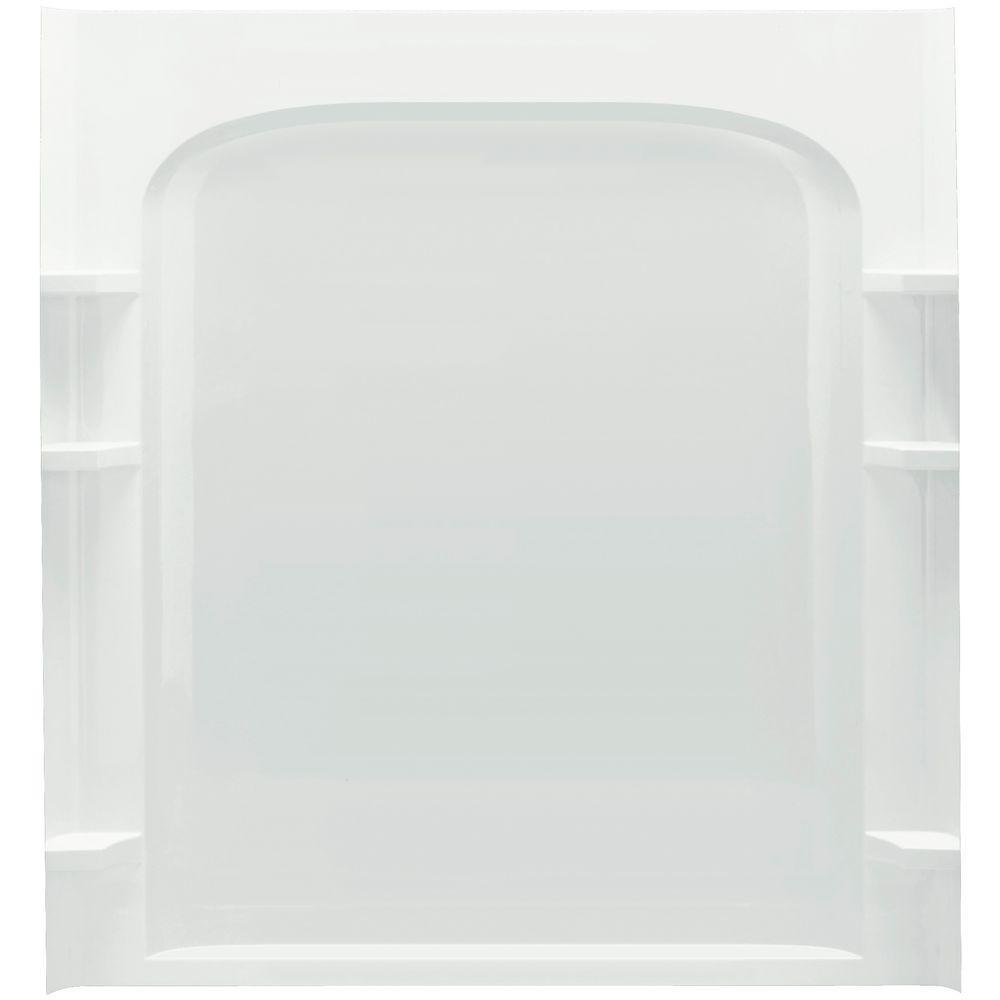 Ensemble Curve 60 in. x 1-1/4 in. x 72-1/2 in. 1-Piece Direct-to-Stud Alcove Back Shower Wall in White - Super Arbor