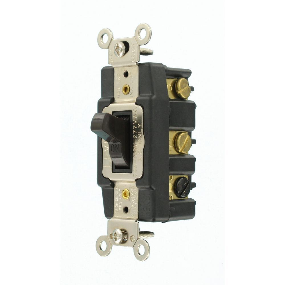 30 Amp Industrial Grade Heavy Duty Double-Pole Double-Throw Center-Off Maintained Contact Toggle Switch, Brown - Super Arbor