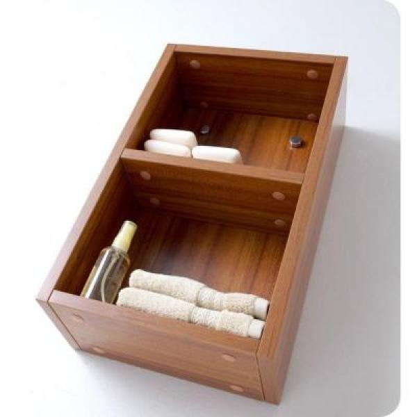 12 in. W Linen Storage Cabinet in Teak - Super Arbor