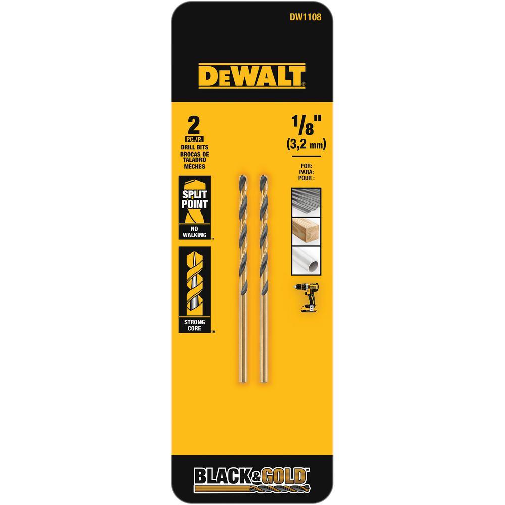 1/8 in. Black and Gold Split Point Drill Bit (2-Pack) - Super Arbor