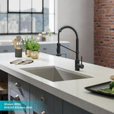 Kraus Bolden Matte Black 1-Handle Deck-Mount Pull-Down Handle Kitchen Faucet