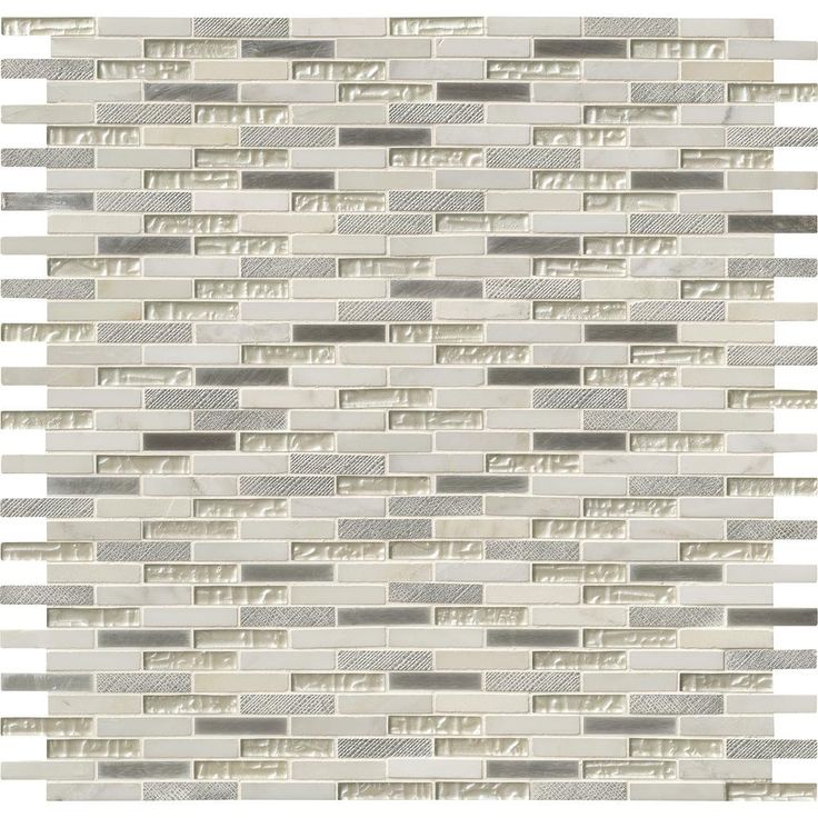 MSI Ocean Crest Brick 12 in. x 12 in. x 8 mm Glass Metal Stone Mesh-Mounted Mosaic Wall Tile (10 sq. ft. / case)
