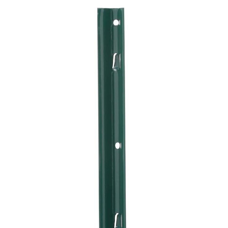 Everbilt 1-1/4 in. x 3/4 in. x 3 ft. 14-Gauge Green Steel U-Fence Post with Anchor Plate