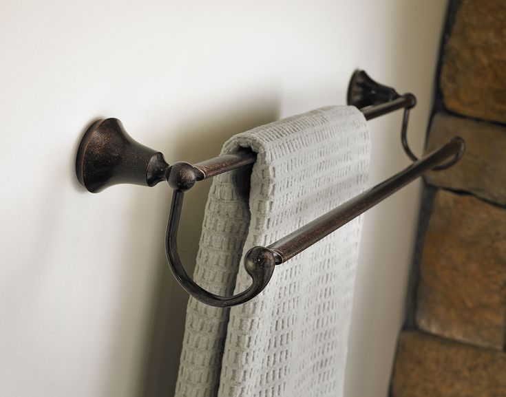 Moen Wynford 24-in Brushed Nickel Wall Mount Double Towel Bar