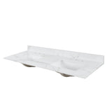 61 in. W x 22 in. D x 0.75 in. H Engineered Marble Vanity Top in Calacatta White with White Basin - Super Arbor