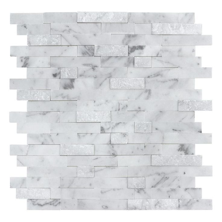 MTO0213 Peel and Stick Classic Linear White Gray Carrara Marble Mosaic Tile