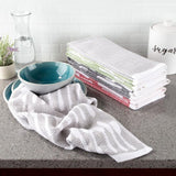 Multi-Color Flatware Design Chic Pattern Weave Cotton Kitchen Towel Set (8-Pieces)