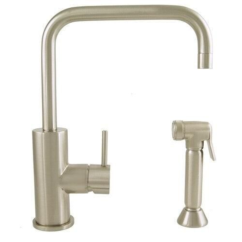 Mico Designs Pro Chef Satin Nickel 1-Handle Deck-Mount Pull-Down Handle Kitchen Faucet