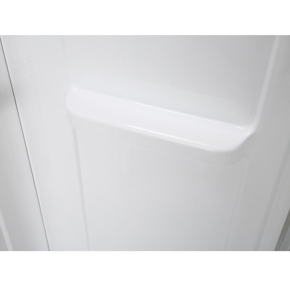 Maia 38 in. x 79.50 in. Corner Drain Corner Shower Kit in Clear and Chrome - Super Arbor