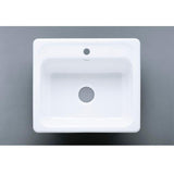 Mayfield Drop-In Cast Iron 25 in. 1-Hole Single Bowl Kitchen Sink in White - Super Arbor